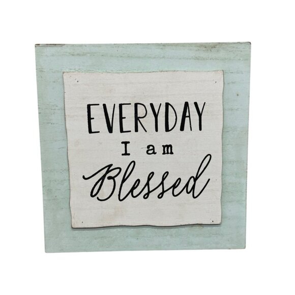 Everyday I Am Blessed Wooden Wall Plaque Decor READ - Picture 1 of 14